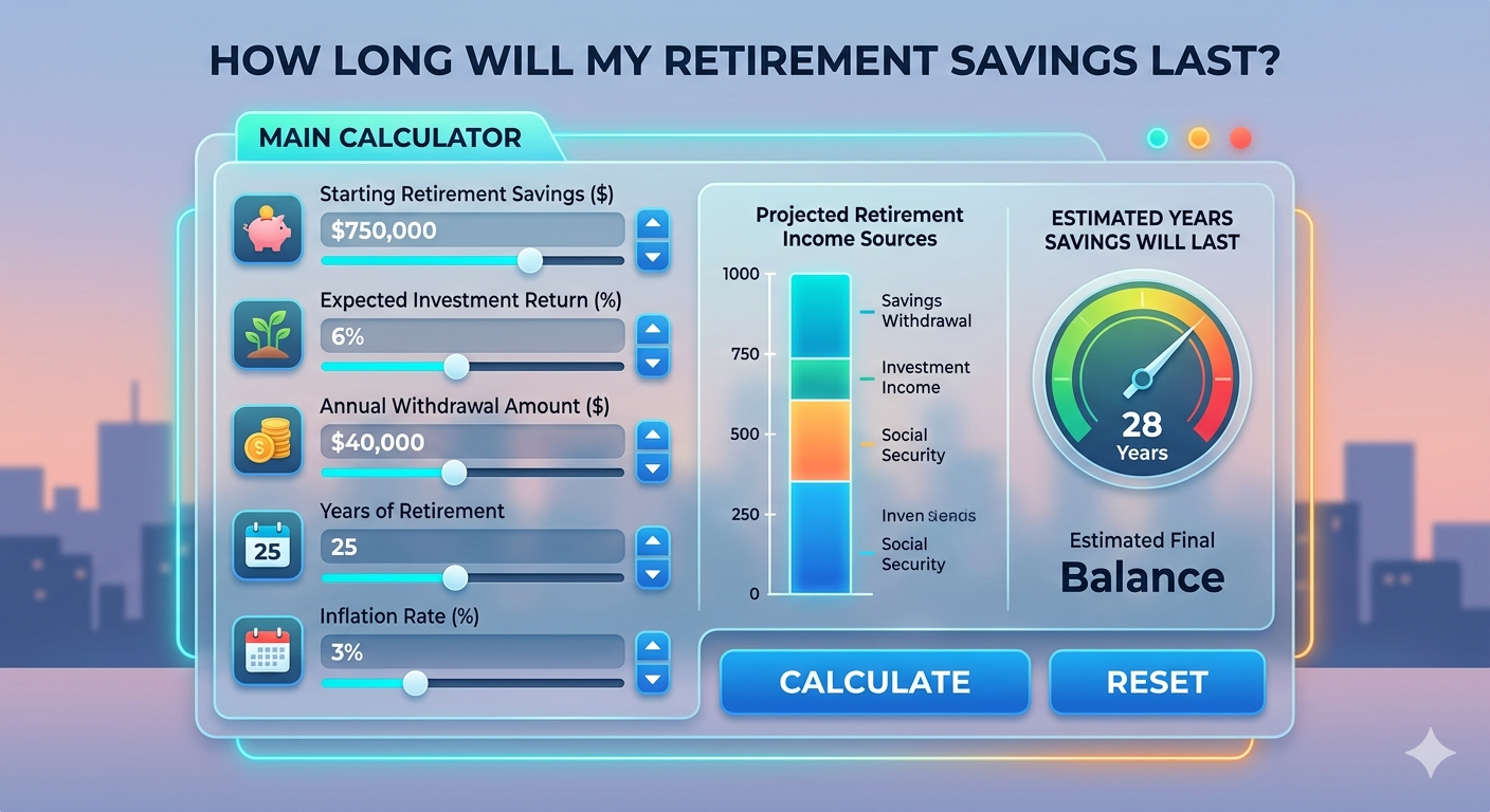 How Long Will My Retirement Savings Last Calculator