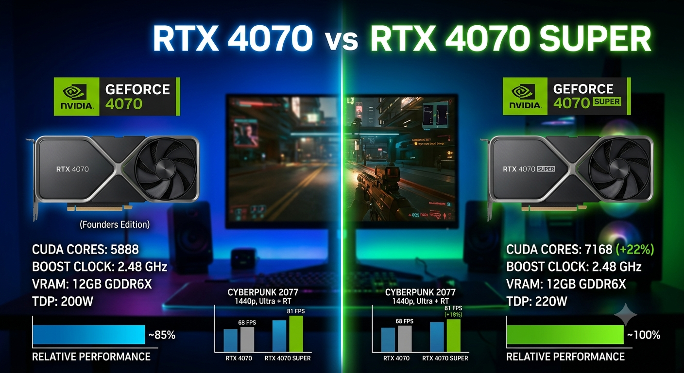 RTX 4070 vs RTX 4070 Super: Bottleneck & FPS Comparison