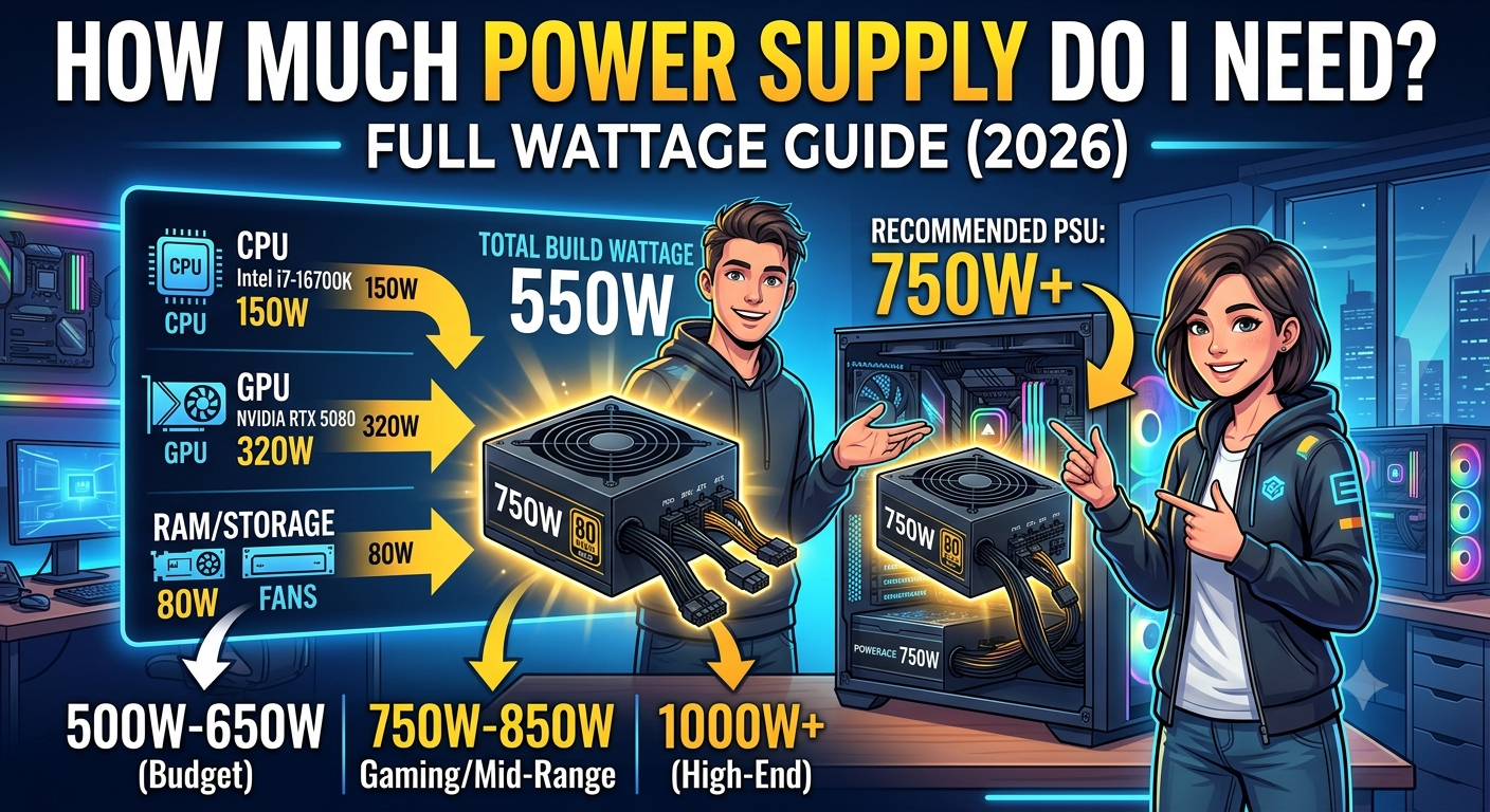 How Much Power Supply (PSU) Do I Need? Full Wattage Guide (2026)