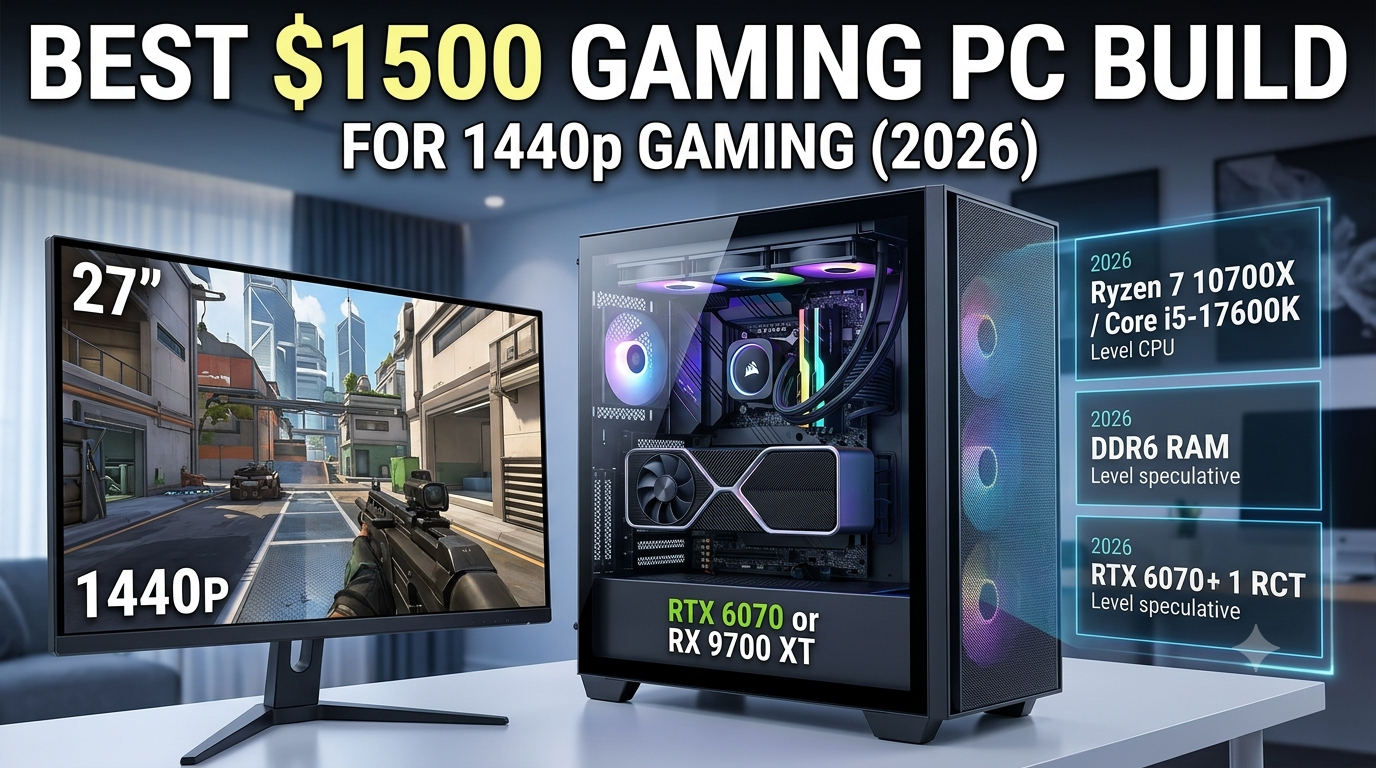 Best $1500 Gaming PC Build for 1440p Gaming (2026)